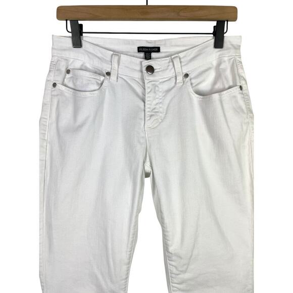 Eileen Fisher Organic Cotton Denim Slim Jean White Size 4 Minimalist Casual - Picture 4 of 11